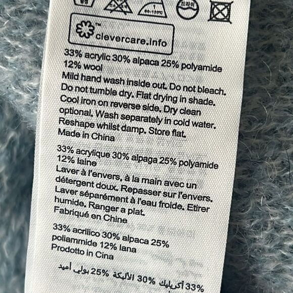 AllSaints Women’s Tiga Abstract Stripe V-Neck Sweater Sz L - Picture 9 of 9